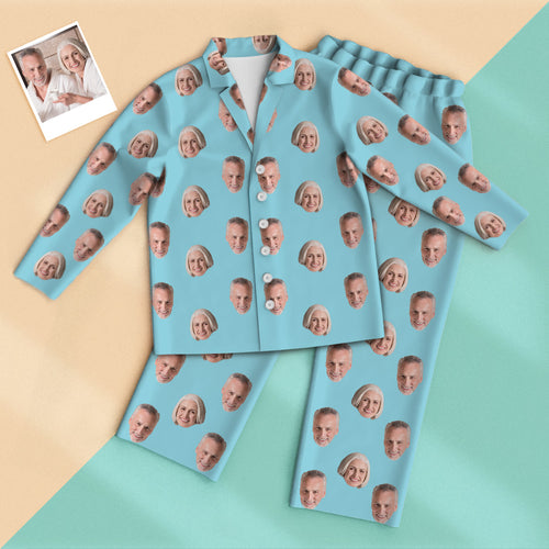 Custom Face Pajamas Personalized Home Wear Grandparents' Day Gifts