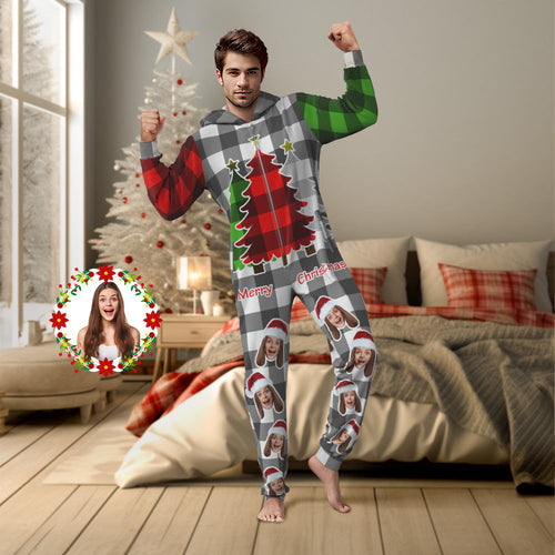 Custom Text Christmas Onesies Pajamas One-Piece Sleepwear Christmas Gift