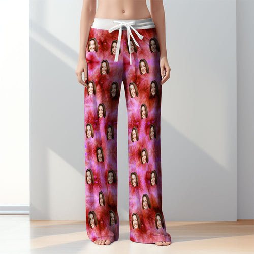 Custom Women Tie-dye Pajamas Pink Tie-dye Pajamas Pants