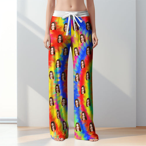 Custom Women Tie-dye Pajamas Pants Colorful Pajamas Pants