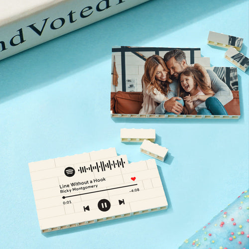 Spotify Code Personalized Building Brick Photo Block Frame - FaceSocksUsa