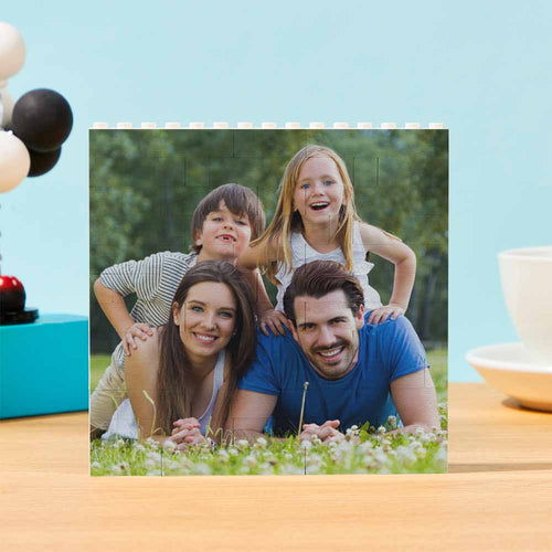 Personalized Building Block Puzzle Square Photo Brick Single Sided Photo Frame - FaceSocksUsa
