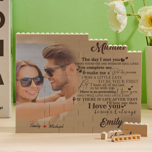 Custom Building Block Puzzle Personalized Photo Brick You Complete Me - FaceSocksUsa