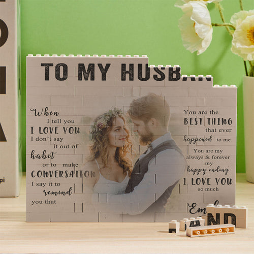 Custom Building Block Puzzle Personalized Photo Brick To My Husband - FaceSocksUsa