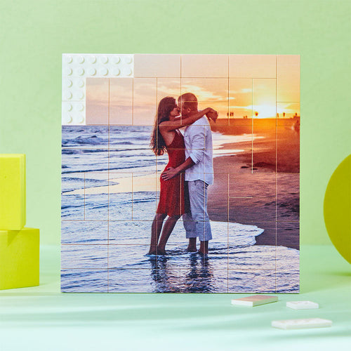 Custom Building Block Puzzle Personalized Photo Brick Gifts for lover - FaceSocksUsa