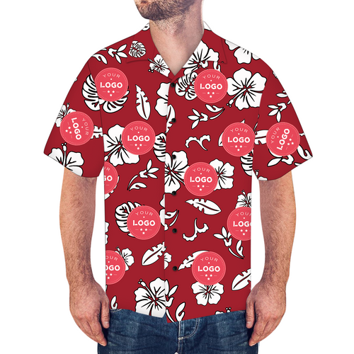 Custom Logo Shirt Men's Hawaiian Shirt Lily Flowers