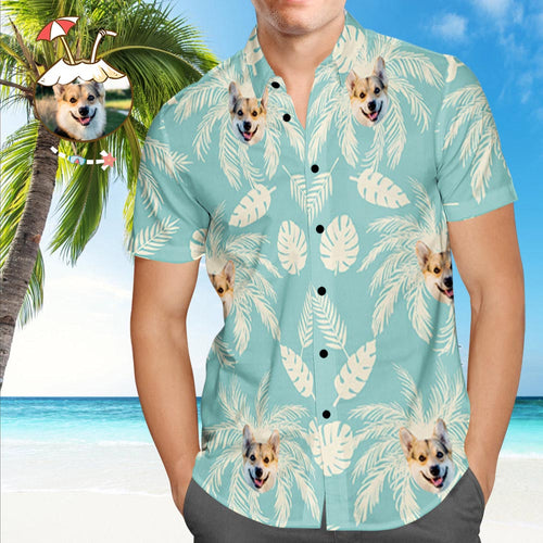 Custom Dog Face Hawaiian Shirt Custom Tropical Shirts Plain Shirts with Pet Face