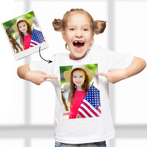 Independence Day Custom Photo Kid T-Shirt 2-6 years old Cotton T-Shirt
