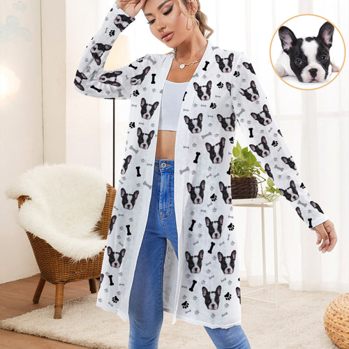 Personalized Cardigan Women Open Front Long Sleeve Cardigans Gifts for Pet Lovers