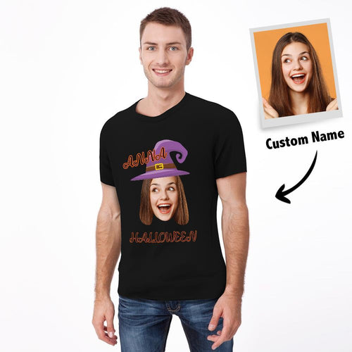 Custom Halloween Photo T-shirt Personalized T-Shirt Witch Hat