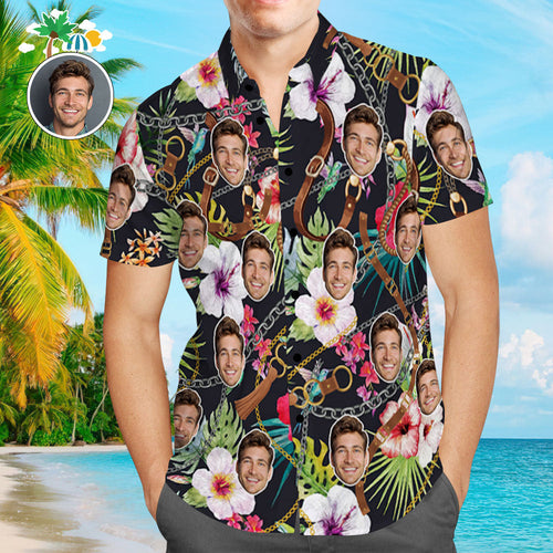 Custom Face Shirt Personalized Photo Men's Hawaiian Shirt Men's Hawaiian Shirt Street style