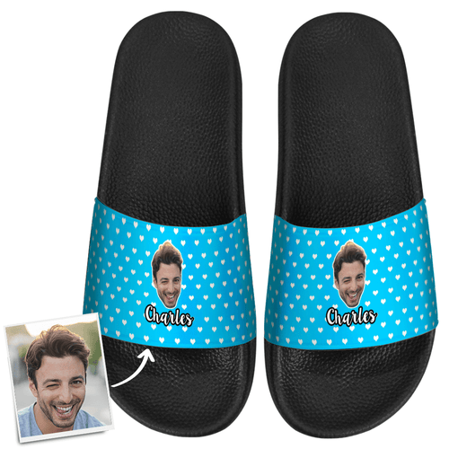 Custom Photo And Text Men's Slide Sandal