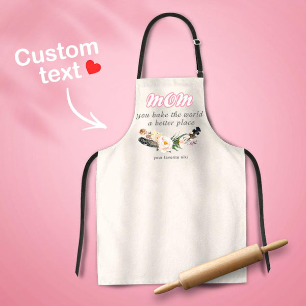 Custom Engraved Apron Kitchen Cooking Waterproof Gifts for Mother's Day