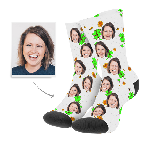 St. Patrick's Day Custom Face Socks