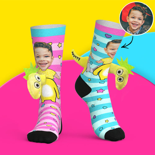 Custom Face Socks Personalized 3D Dinosaur Socks - FaceSocksUsa