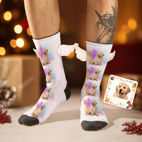Custom Dog Photo Socks 3D Magnetic Wing Socks for Pet Lover