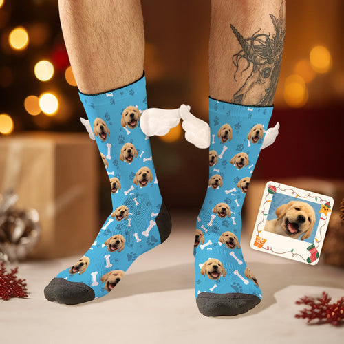 Custom Dog Face Socks 3D Magnetic Wing Socks for Pet Lover