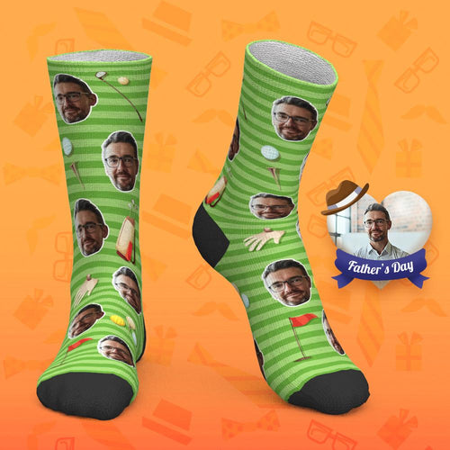 Father's Day Gift Custom Socks Personalized Photo Socks Golf Dad