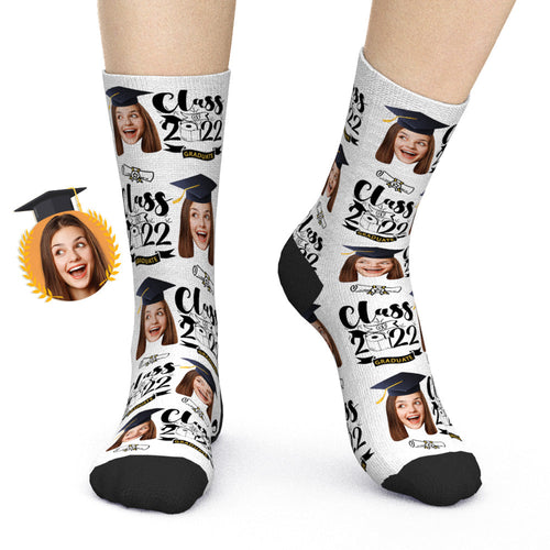 Custom Face Socks Funny Graduation Gift Class of 2021