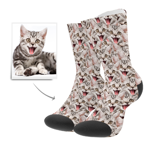 Custom Face Mash Cat Socks