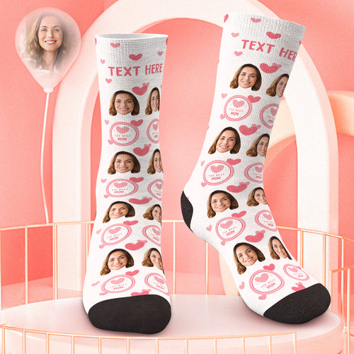 Personalized Mothers Day Photo Socks Custom Face Socks The Best Mum
