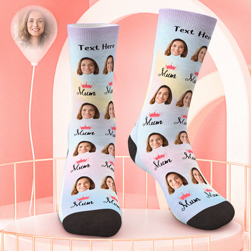 Personalized Mothers Day Photo Socks Gift for Mum