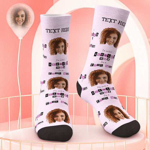 Personalized Mothers Day Photo Socks Gift for Cool Mum