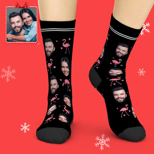 Printed In USA Custom Face Socks Add Pictures and Name Flamant