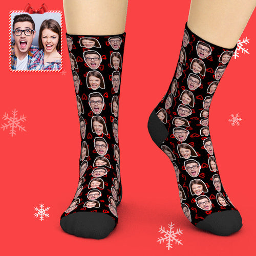Printed In USA Custom Face Socks Add Pictures Colorful - Two Faces