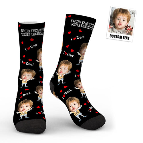 3D Preview Custom Face Socks To The Dearest Dad - FaceSocksUsa