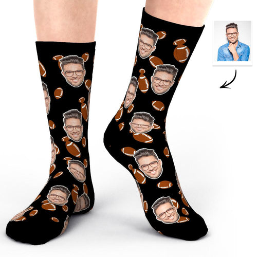 Custom Photo Socks Face Socks Super Bowl Gifts for Him-Boyfriend