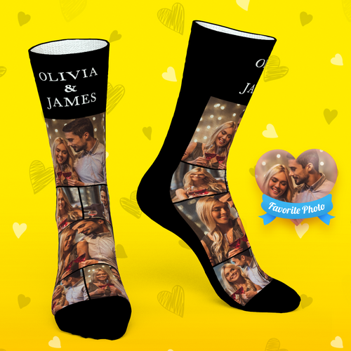 Custom Socks Personalized Photo and Name Socks For Your Lover