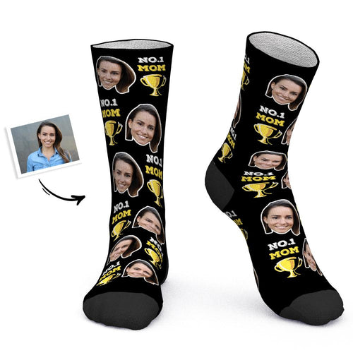 Mother's Day Gift - Custom Socks Personalized Photo Socks NO.1 MOM