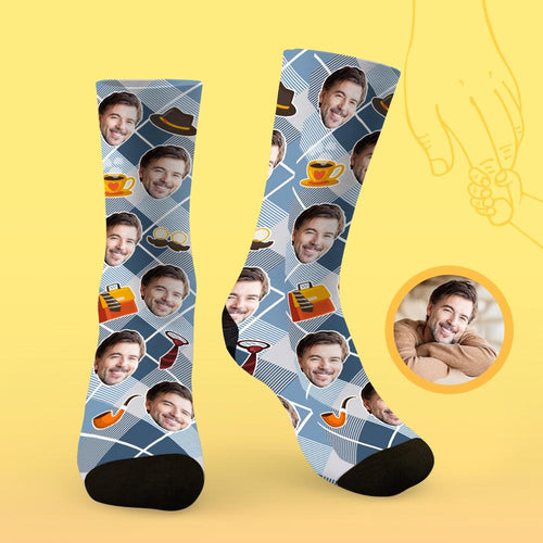 Custom Face On Socks Personalized Photo Socks Best Father's Gifts Idea - Business Dad