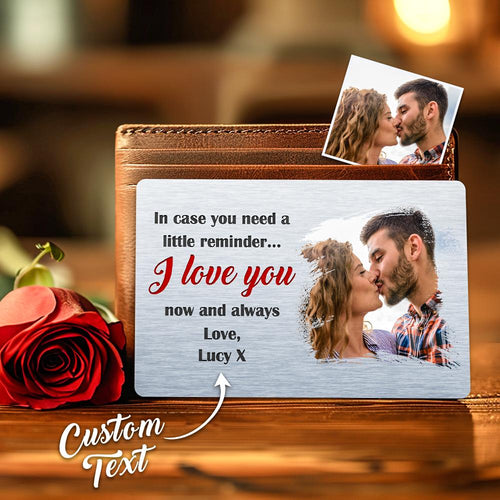 Custom Photo Wallet Card In Case You Need A Little Reminder Personalized Valentine's Day Gift For Couples