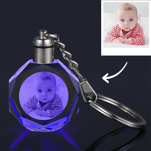 Custom Crystal Photo Key Chain Cute Baby