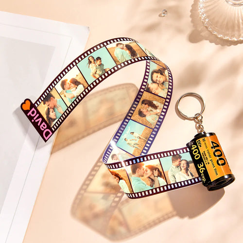 Personalized Photo and Name Film Roll Keychain Custom Camera Keychain Film Gifts for Lover - FaceSocksUsa