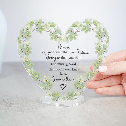 Personalised Heart Shaped Acrylic Plaque Custom Decoration Gift for Mom Mother's Day Gift