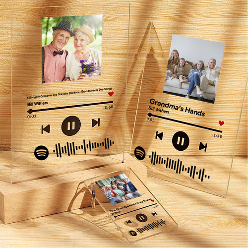 Spotify Glass Custom Photo Scannable Music Plaque Best Gift for Yourself Grandparents' Day Gifts